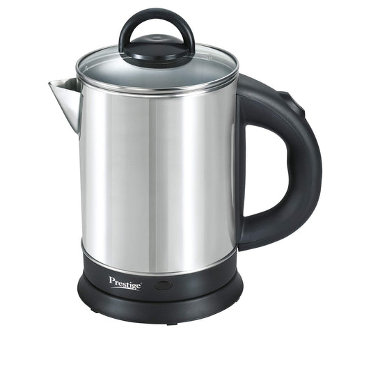 Prestige 1.7L PKGSS Stainless Steel Electric Kettle | 1500 Watts | Glass Lid with heat resistent handle | Single Touch lid locking |Automatic Cut Off | Silver