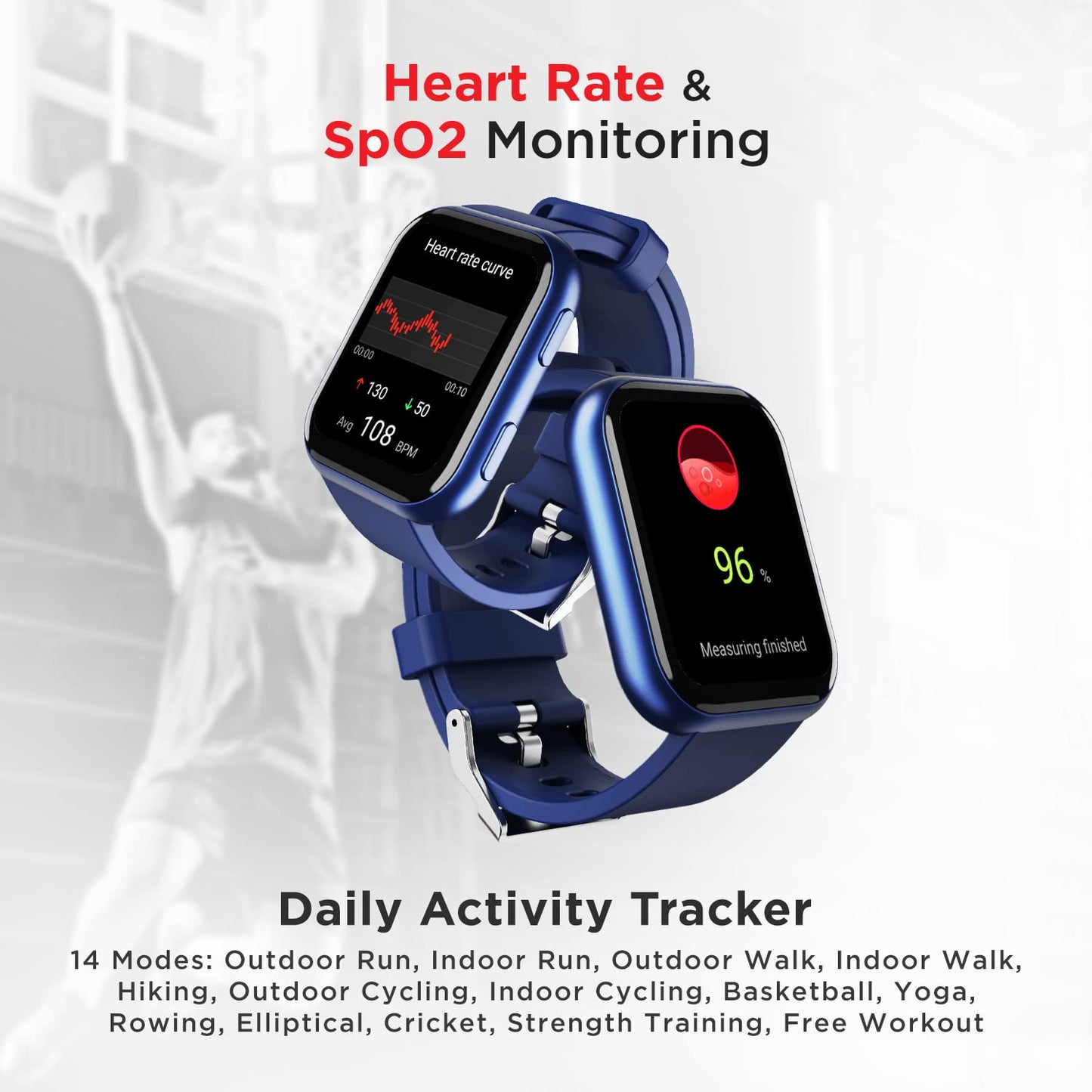 boAt Blaze Smart Watch with 1.75” HD Display, Fast Charge, Apollo 3 Blue Plus Processor, 24x7 Heart Rate & SpO2 Monitor, Multiple Watch Faces, Multiple Sports Modes & 7 Days Battery Life(Deep Blue)