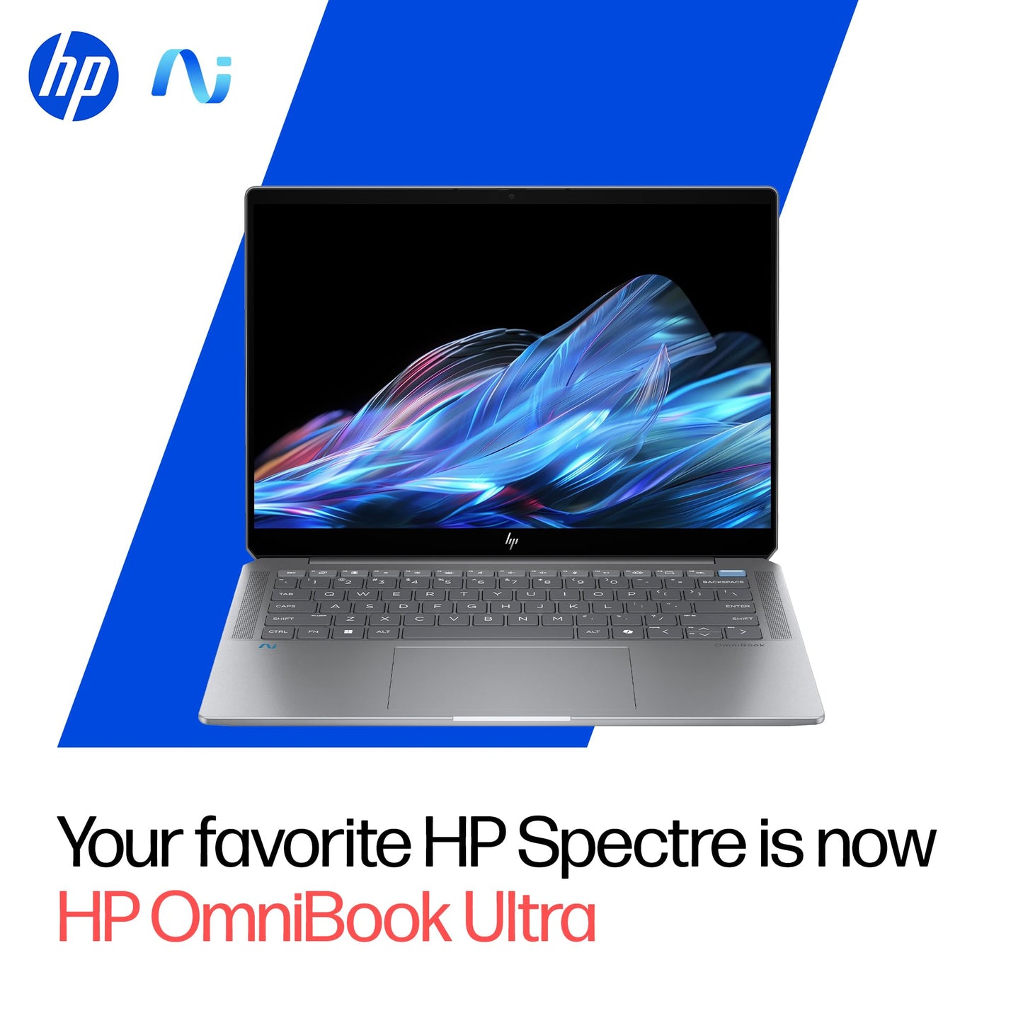 HP OmniBook Ultra, AMD Ryzen AI 9 HX 375 Next Gen AI Laptop, (32GB LPDDR5X,1TB SSD), 2.2K, Anti-Glare,14''/35.6cm,Win11, M365, Copilot+,Office24, Silver,1.57kg, 5MP Camera w/Privacy Shutter, fd0009AU