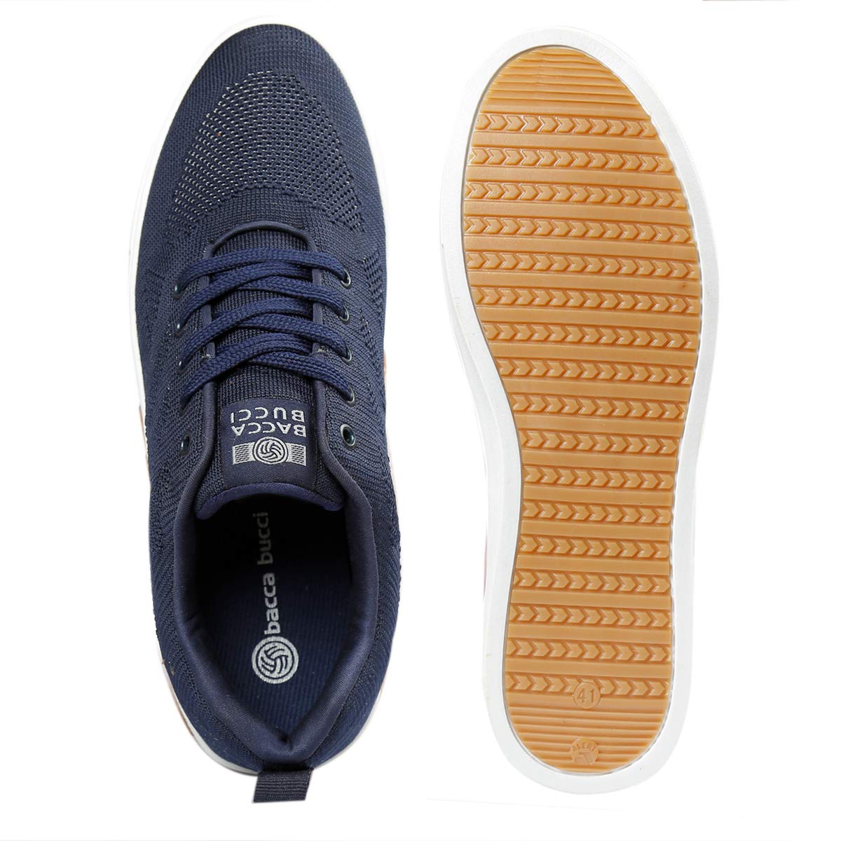 Bacca Bucci® Men's Knitted Canvas Venice Comfort/Air Flow Casual/Sneakers Shoes for Men- Blue, Size UK6