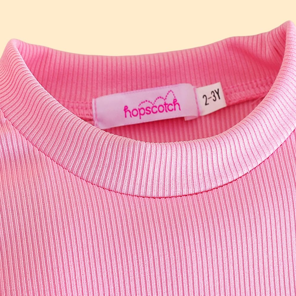 Hoscotch Girls Textured Pink Sleeveless Short Set