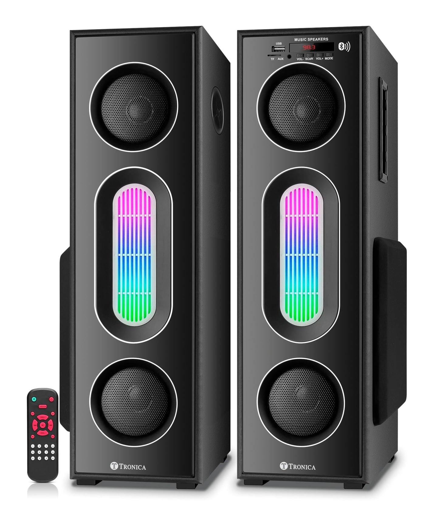 Tronica Brace Dual Tower Bluetooth 70w Home Theater System by TRONICA with FM/Pendrive/Aux/TV Support & Remote with Wireless Mic