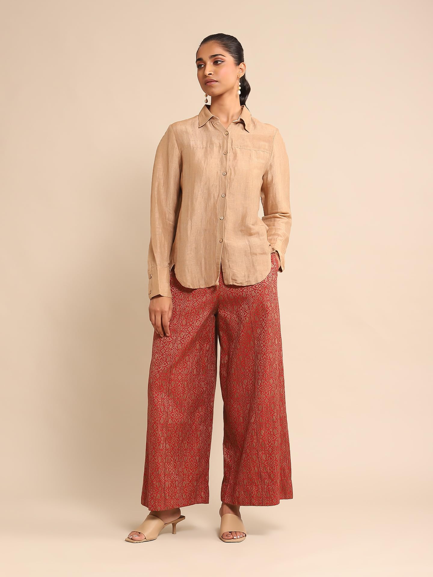 Ritu Kumar Beige Silk Shirt