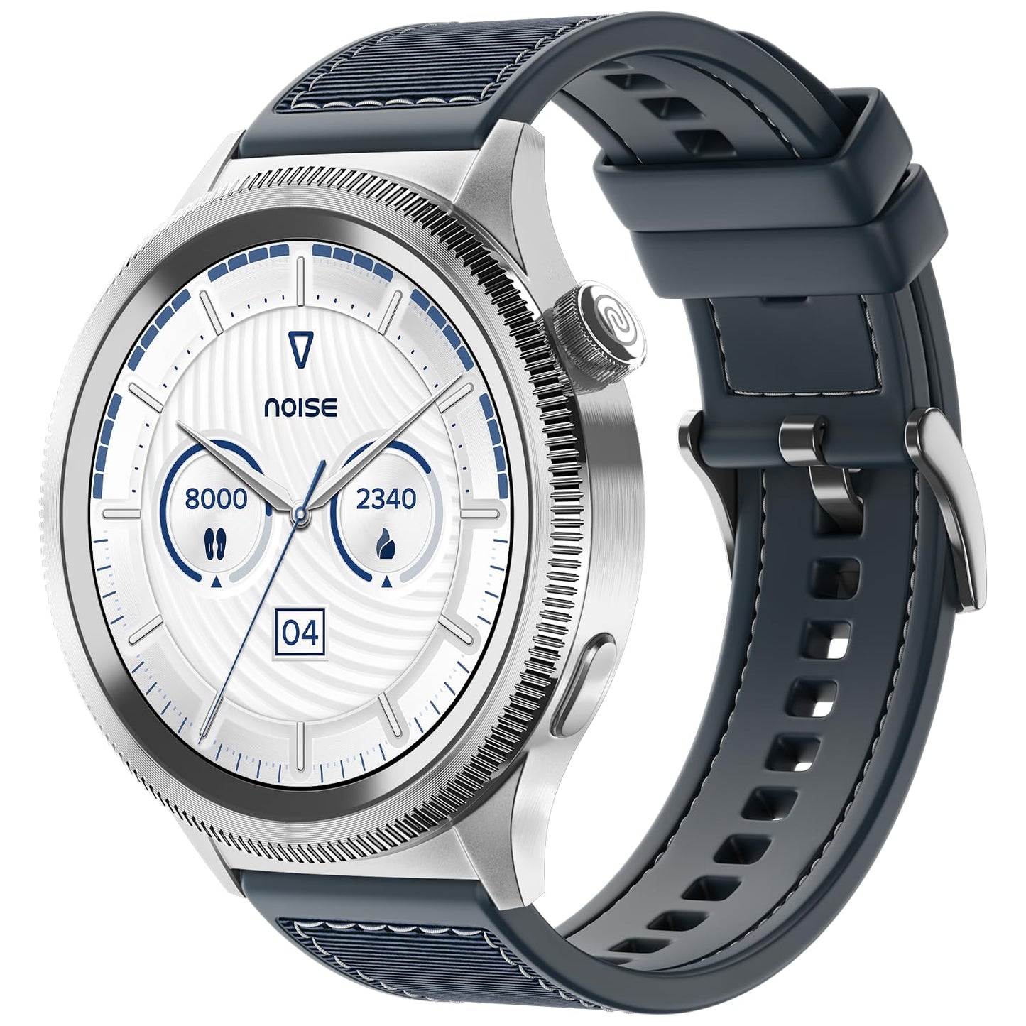 Noise Newly Launched Halo 2 Smart Watch 1st Ever Functional Rotating Dial (Axe-Cut Bezel), 1.43" AMOLED, Stainless Steel Build, Custom Transition Effects, BT Calling, Health Suite (Midnight Alloy)