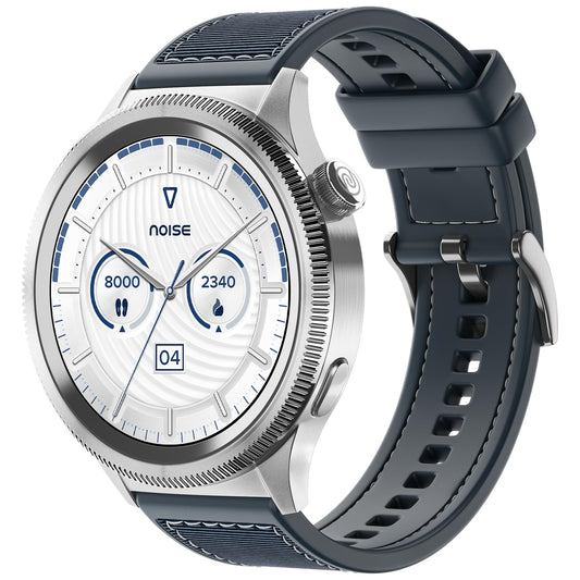 Noise Newly Launched Halo 2 Smart Watch 1st Ever Functional Rotating Dial (Axe-Cut Bezel), 1.43" AMOLED, Stainless Steel Build, Custom Transition Effects, BT Calling, Health Suite (Midnight Alloy)