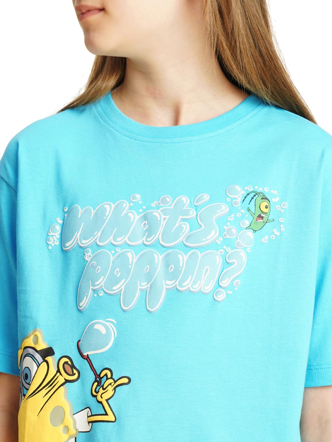 VERO MODA Girls Regular Fit Blue T-Shirt