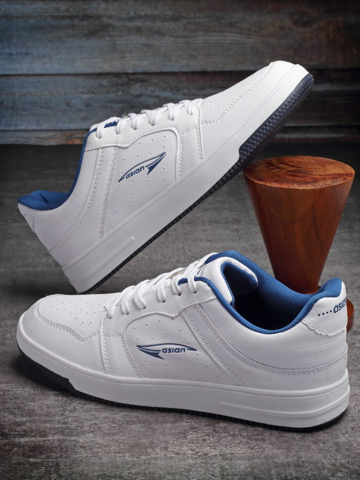 ASIAN JASPER-05 Chunky Rubber Outsole Technology with Waterproof Synthetic Upper TPR Sole Lace-up Shoes for Men's White,UK 7