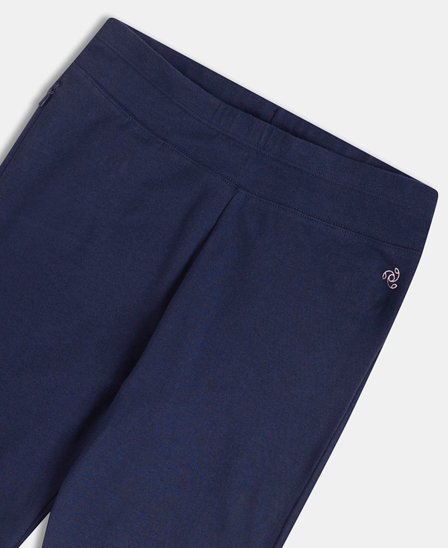 Jockey Women's Super Combed Cotton Elastane Stretch Yoga Pant with Side Zipper Pockets & Drawstring Closure_Style_AA01_Navy Blazer_S