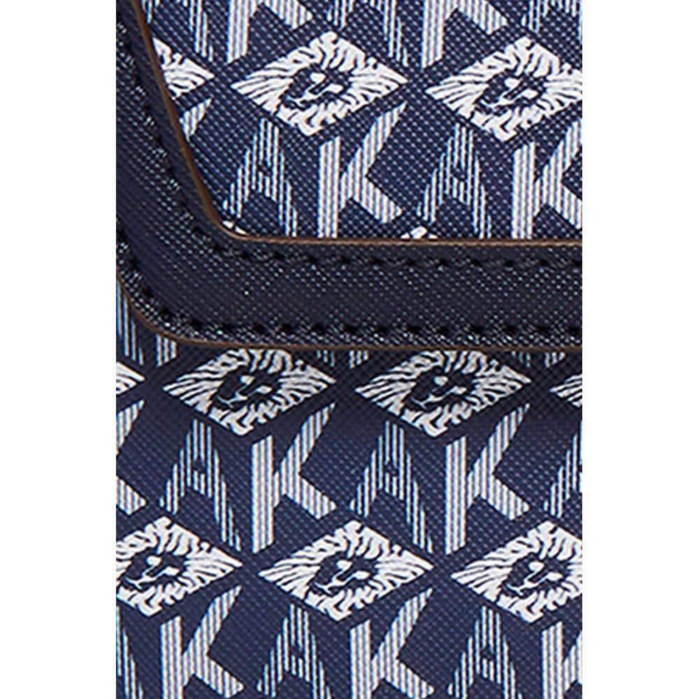 Anne Klein Faux Leather Twisted Clasp Closure Women's Satchel Bag (NAVY_BLUE,XL)