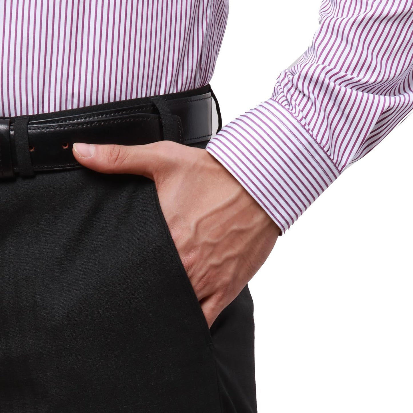 Park Avenue Men's Smart Fit Mid Rise Casual Pants (PMTX07524-K9_Black, 32