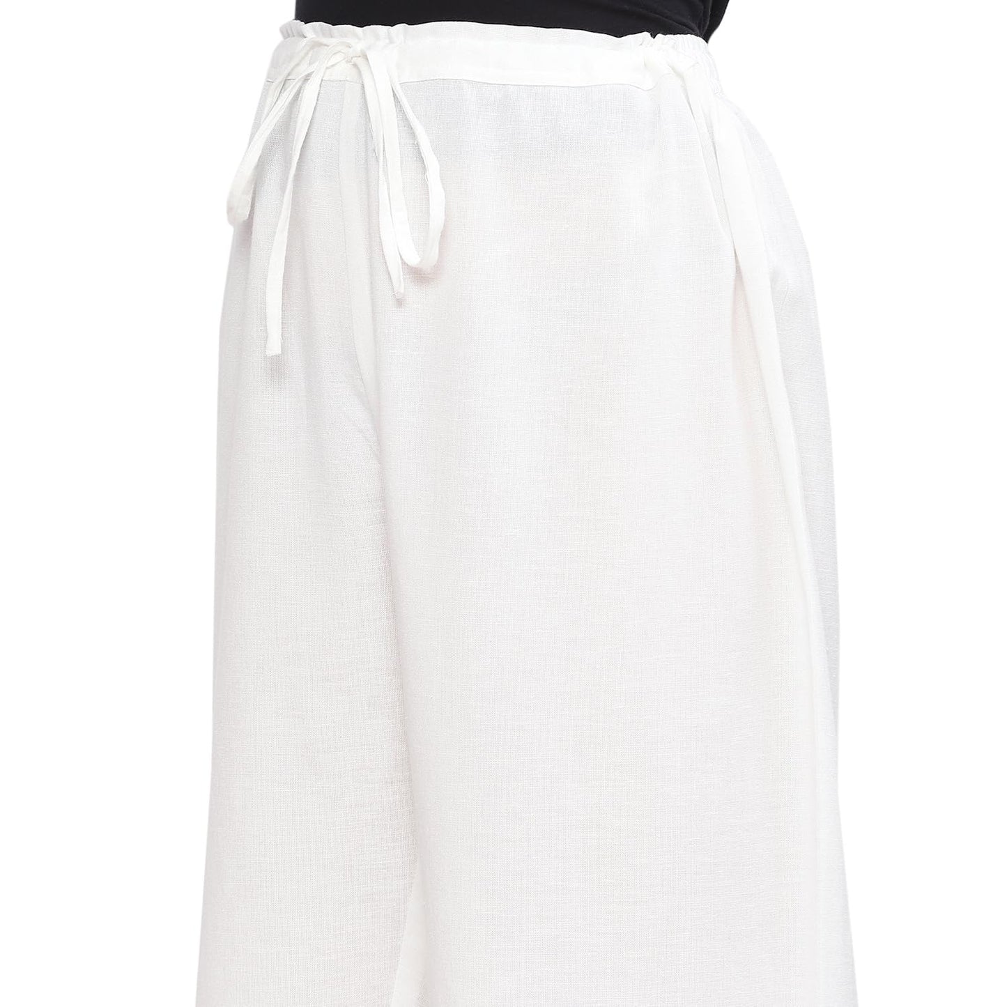 BIBA Women Rayon Printed Straight Kurta Mid Rise Pants (Palazzo) Size 90 CM (RUHAANI 19564 White_L)