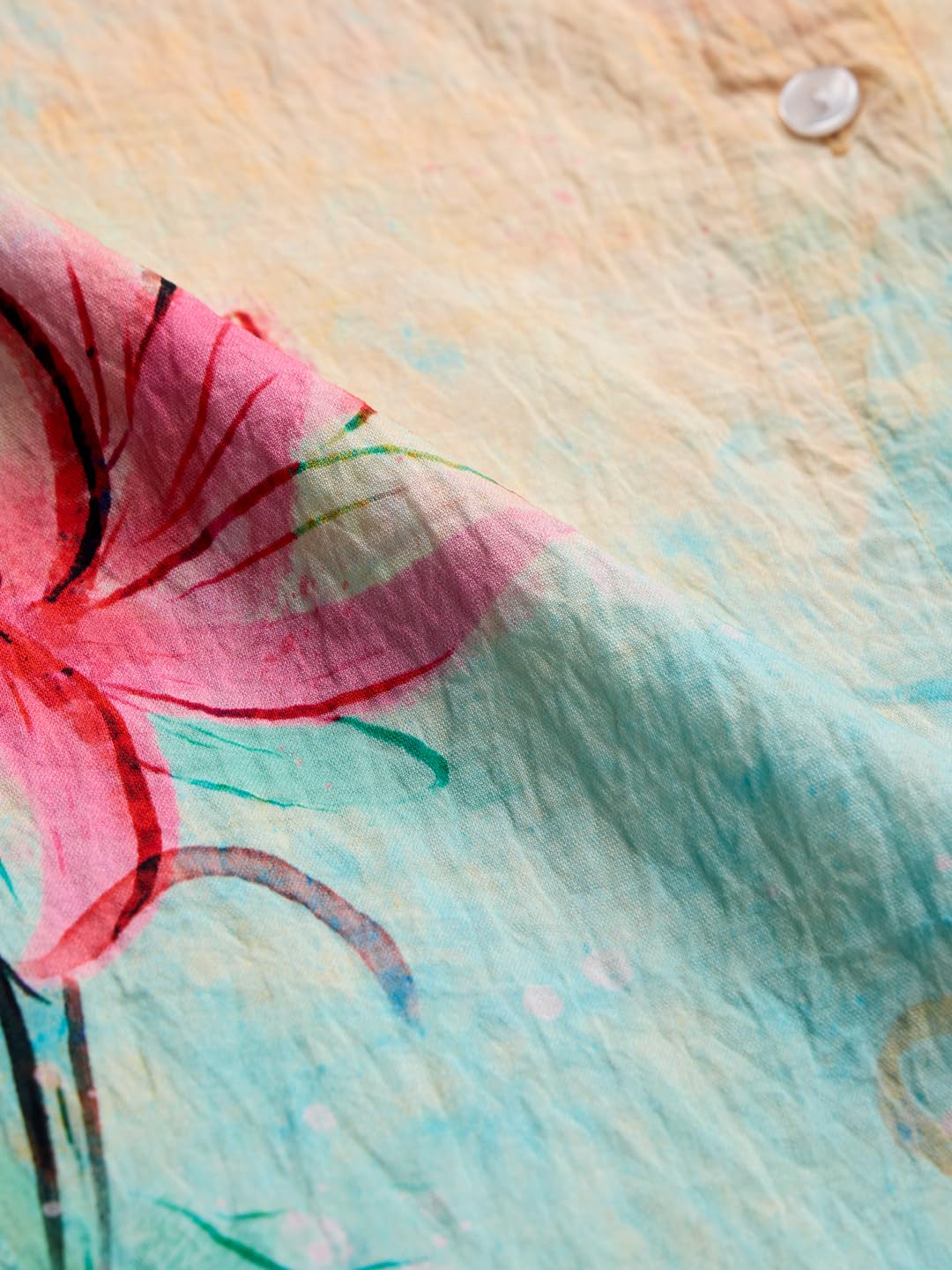 The Souled Store Blush Women and Girls Long Sleeves Collared Neck Button Front Printed Viscose Blend Boyfriend Shirts