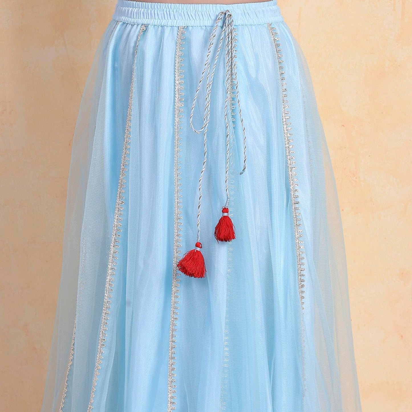 Biba Girl's Cotton Lehenga Set (KWPAISLEY6400SS25SKBLU_Sky Blue_2-3 Year)