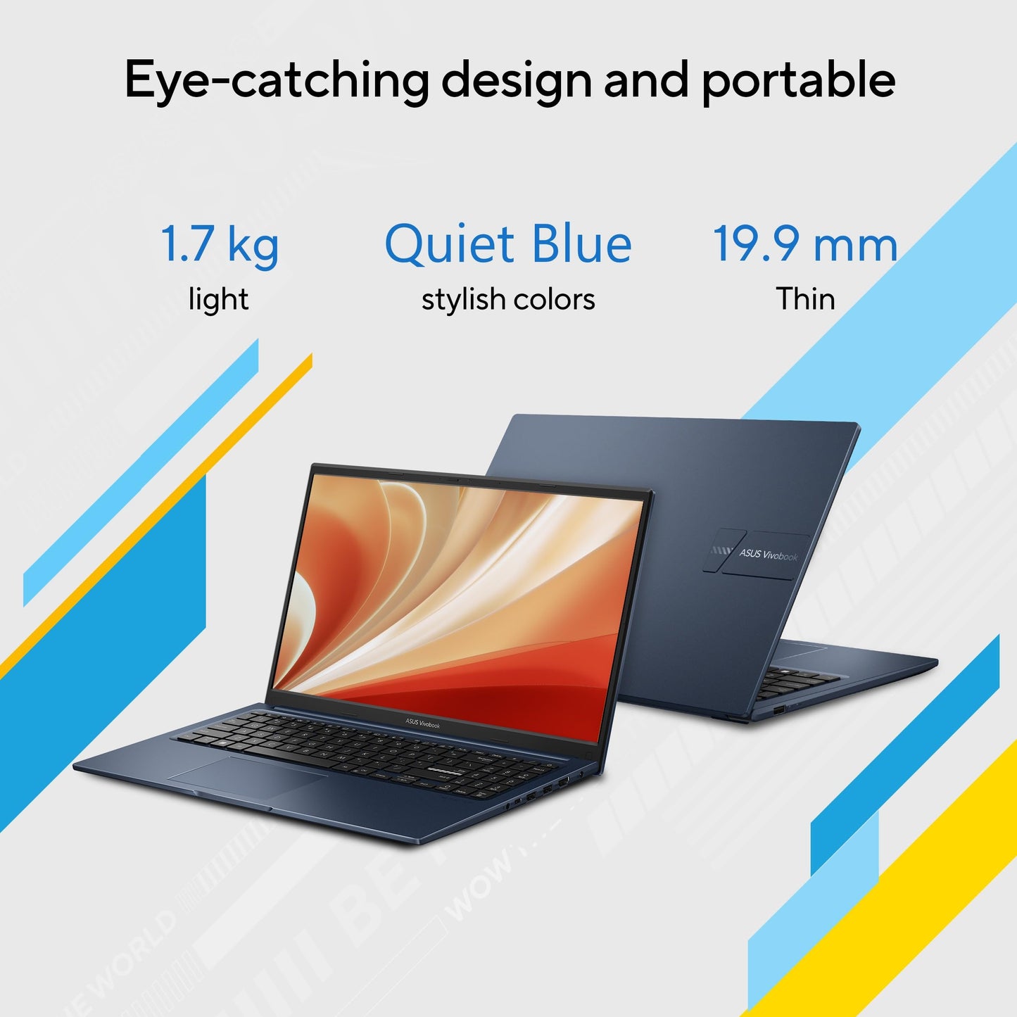 ASUS Vivobook 15 (2026),Intel Core 3 100U (14th Gen),Intel iGPU, 8GB/512GB, FHD, 15.6"(39.6 cm),Windows 11 Home,M365 Basic(1 Year)* Office 2024,Quiet Blue,1.7 Kg, X1504VAP-BQ1322WS,Thin & Light Laptop