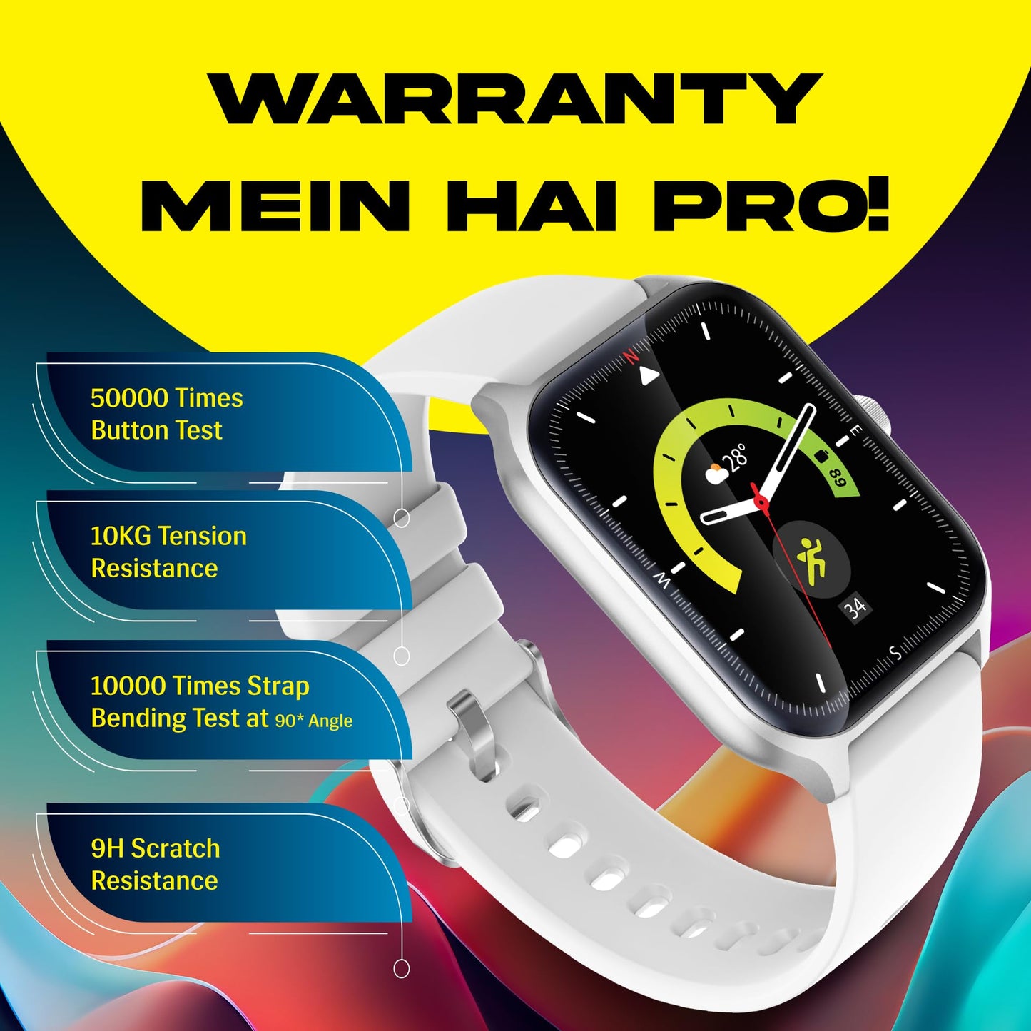 Prowatch VN with 2 Year Warranty | 1.96" TFT Display with High Resolution 320 * 386 | BT Calling | 500 Nits Brightness | Zinc Alloy Metal Body | IP67, Inbuilt Games | Gull Grey