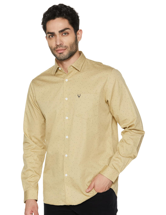 Allen Solly Men's Slim Fit Shirt (ASSFQSPPE24095_Beige