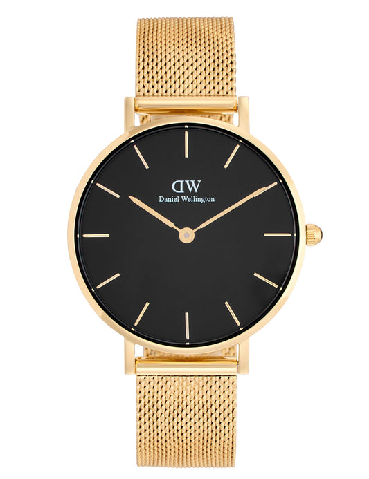 Daniel Wellington Metal Analog Black Dial Women's Watch-Dw00100347K, Band Color Gold