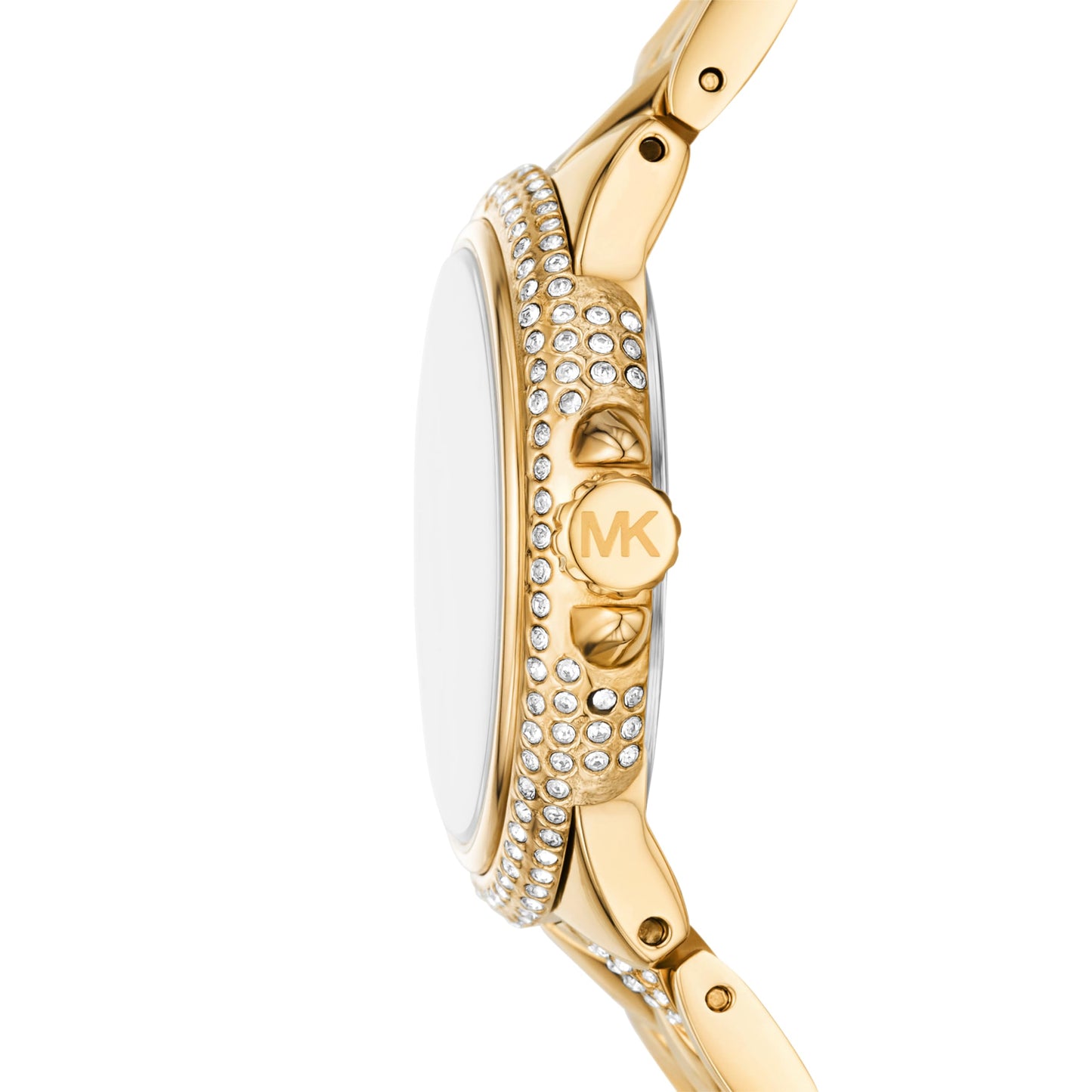 Michael Kors Stainless Steel Analog White Dial Women Watch-Mk4801, Gold Band