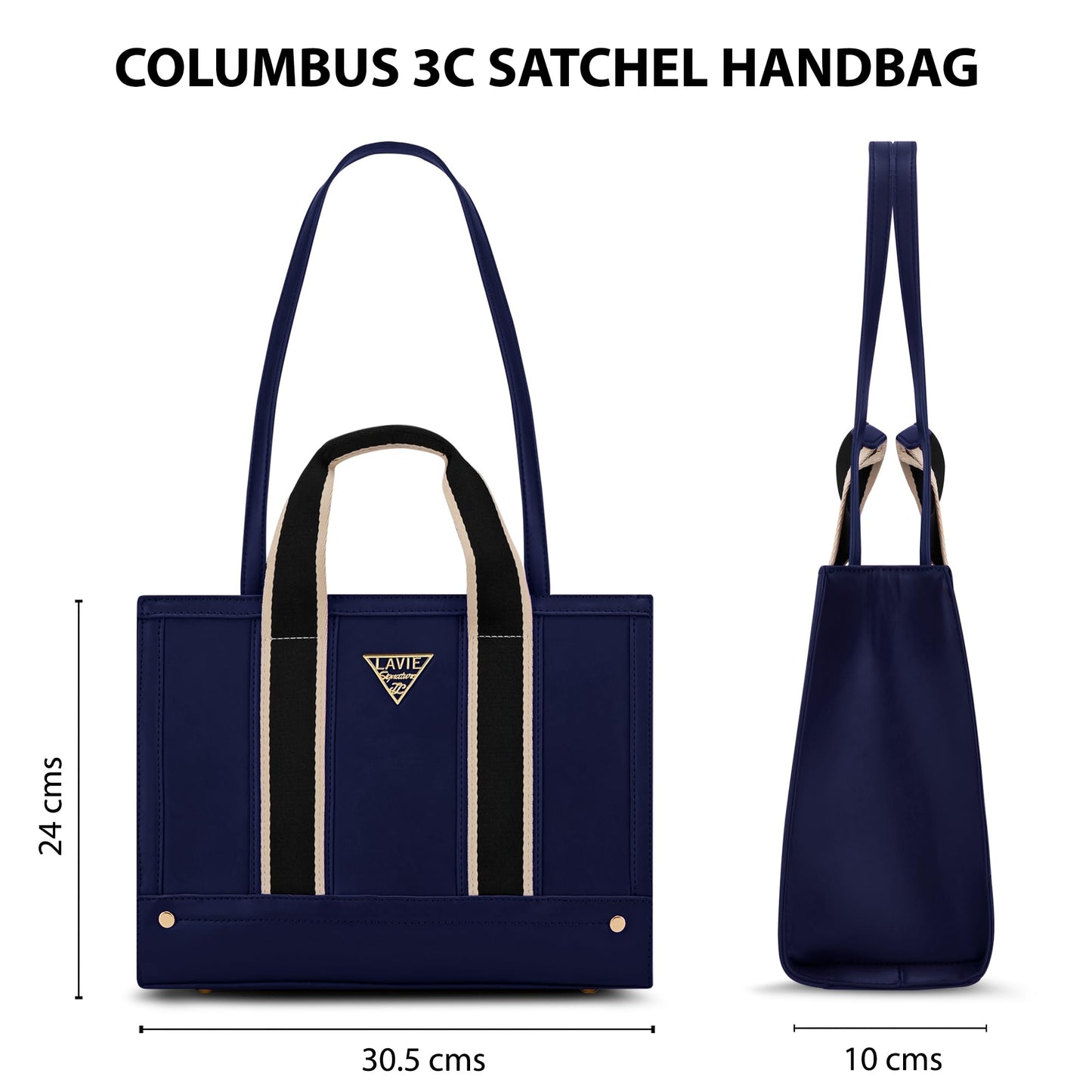 Lavie Signature Women's Columbus 3C Satchel Handbag for Women | Satchel Bag for Work | Ladies purse | Stylish Shoulder Bag | Gift For Women