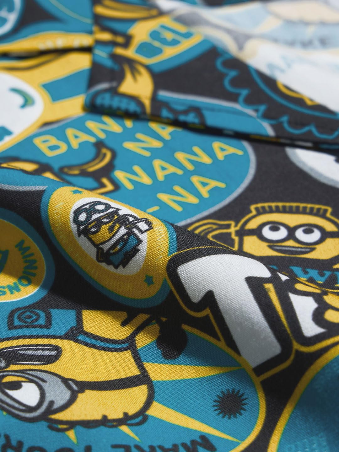 The Souled Store Official Minions Originals: Too Loud Women and Girls Short Sleeves Collared Neck Button Front Multicolor All Over Printed Rayon Regular Fit Holiday Shirts