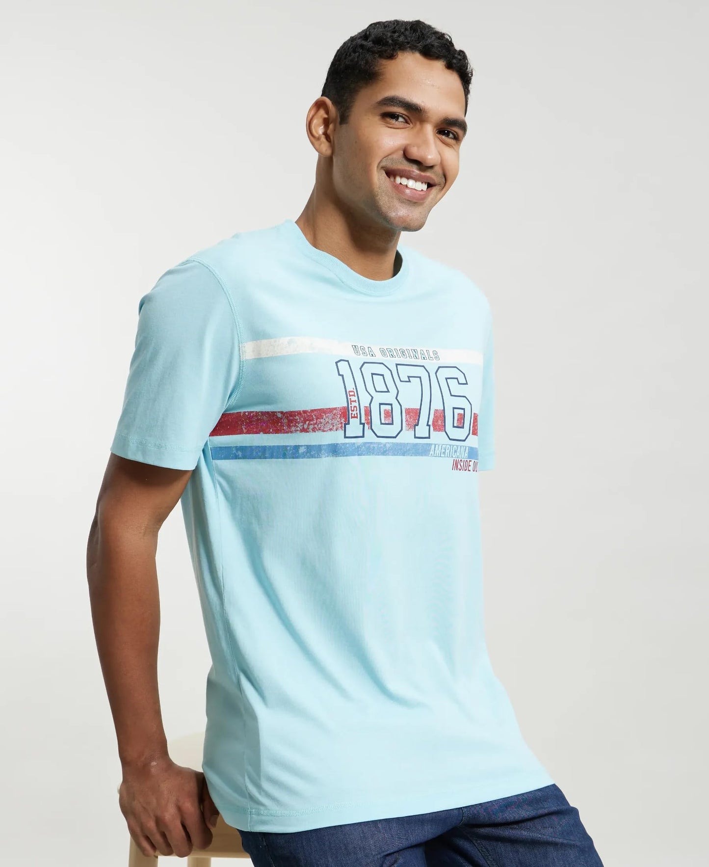 Jockey US81 Men's Super Combed Cotton Rich Graphic Printed Round Neck Half Sleeve T-Shirt (Prints May Vary)_Blue_L