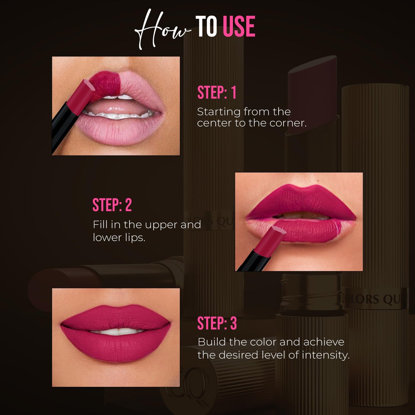 Colors Queen Hold Up Full Day Non-Transfer Matte Lipstick | Long Lasting and Weightless Formula | Intense Color Pay Off | Waterproof Lipstick for Women (117 - Call Me, 4g)