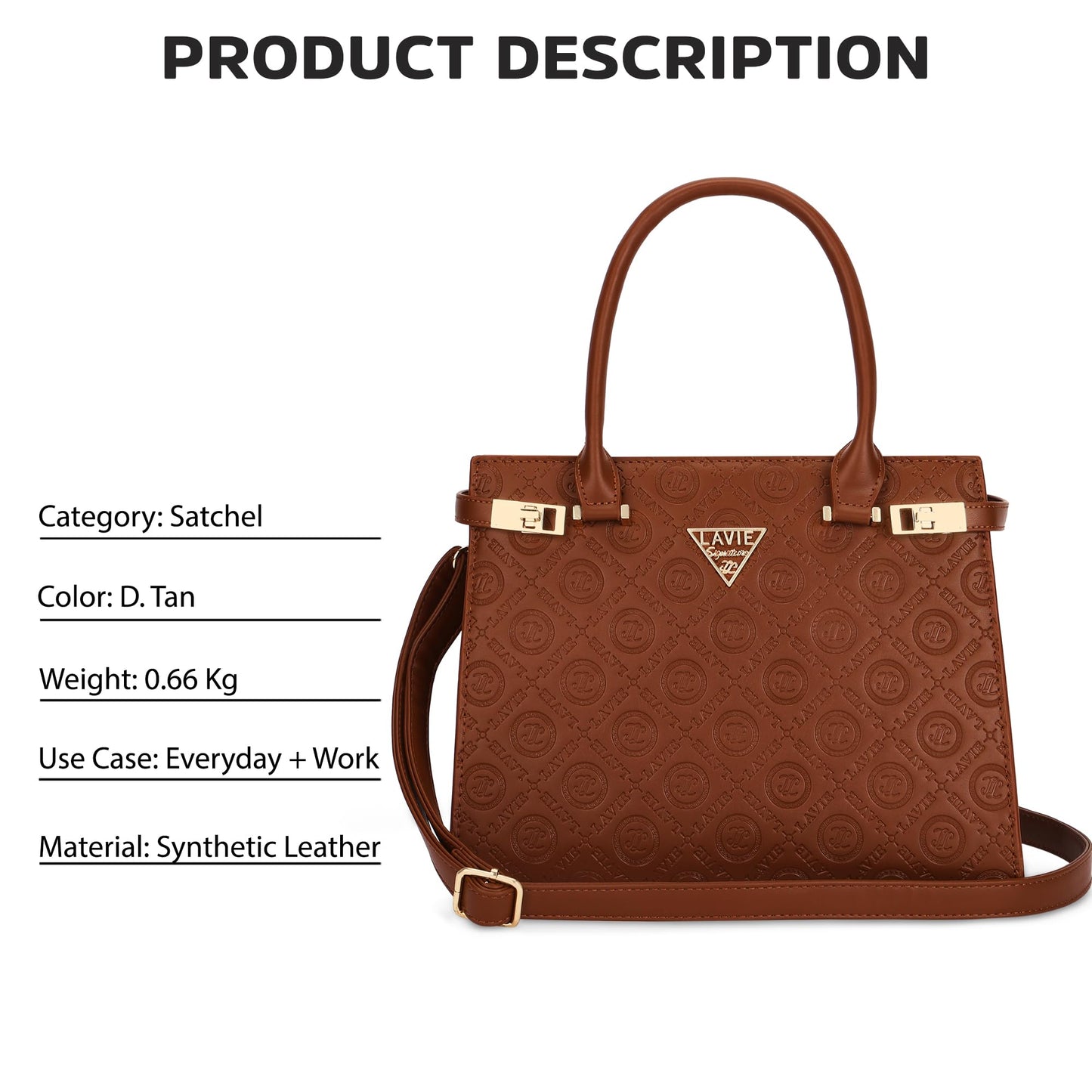 Lavie Signature Women's Michigan Satchel Handbag for Women | Satchel Bag for Work | Ladies purse | Stylish Shoulder Bag | Gift For Women