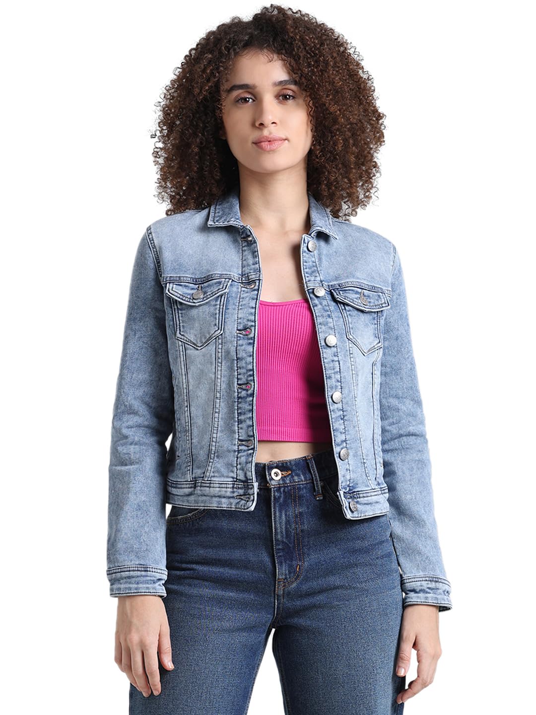 ONLY Women's A-Line Coat (15324141-Light Blue Denim_Light