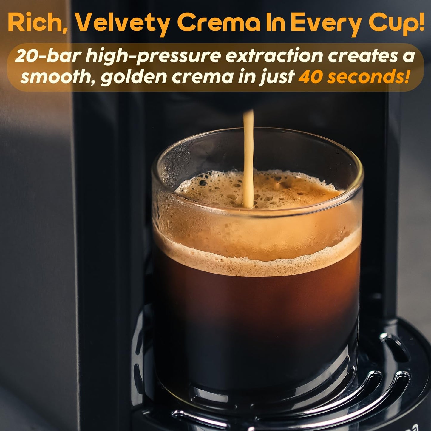 InstaCuppa 3-in-1 Espresso Coffee Maker, Works with Ground Coffee, Pods & Capsules, Electric Kettle Mode with Temperature Control, Adjustable Volume, Self-Cleaning, LED Touch Control and Display