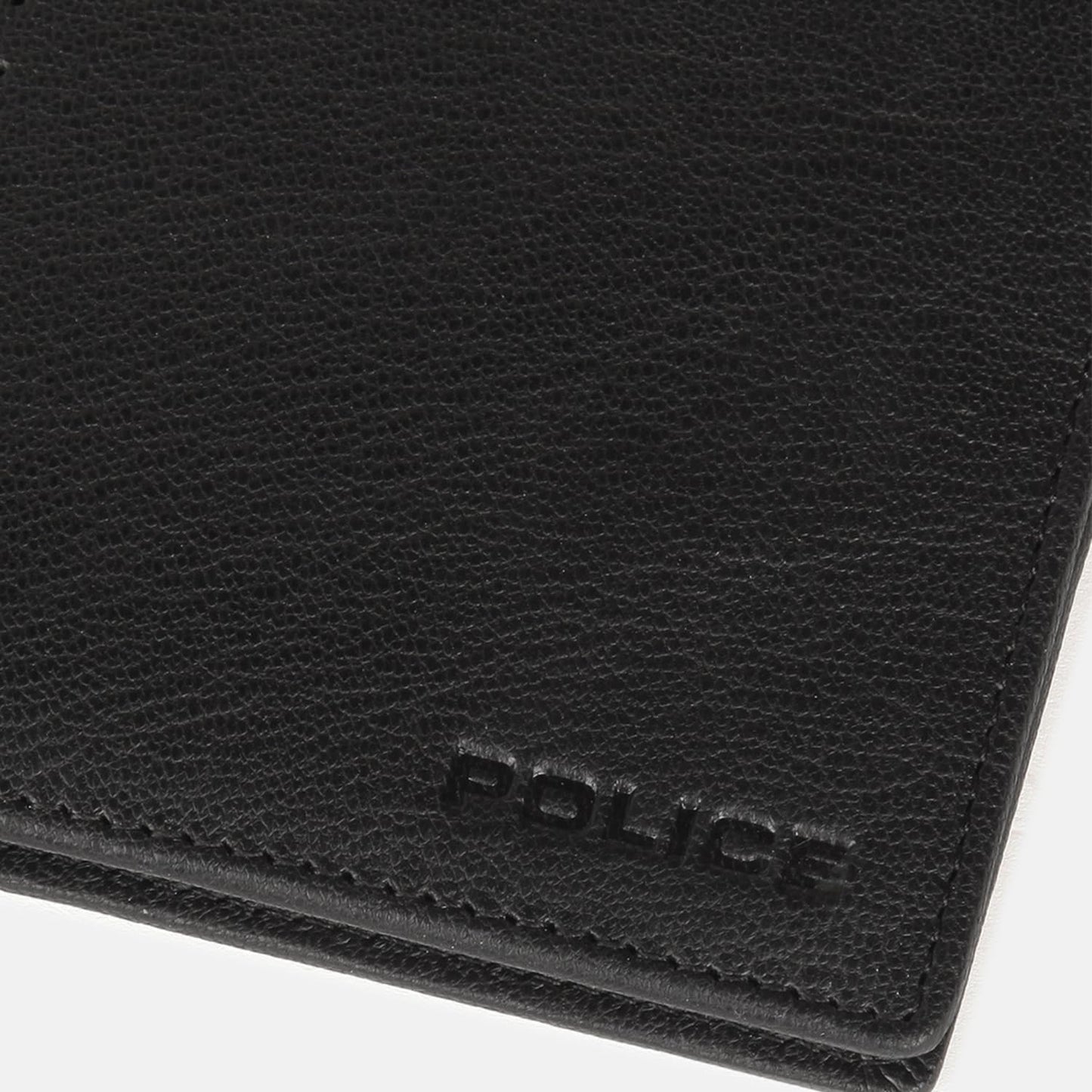 Police Gardon men's Leather Slim Wallet -Black