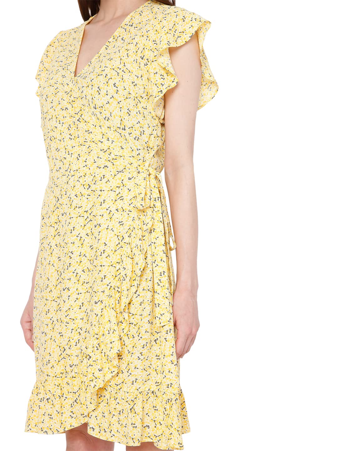 Vero Moda Women's Viscose A-Line Knee-Length Dress (10275484-Sundress_Yellow_M)