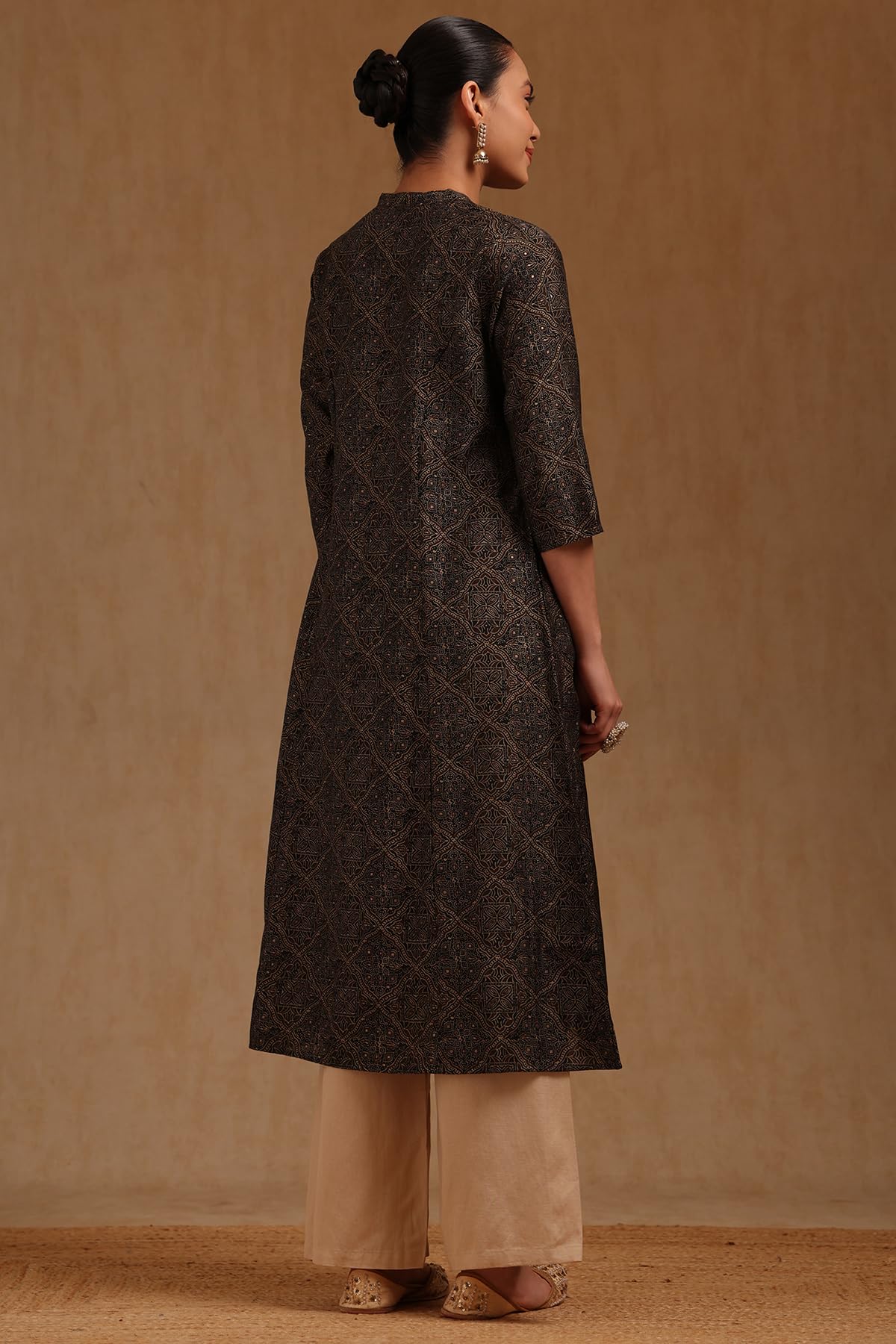 Soch Womens Black Muslin Ethnic Motifs Kurta