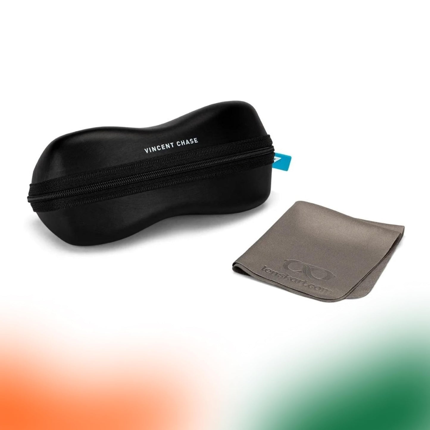 Vincent Chase By Lenskart | Patriot Collection | White Orange Green Full Rim Square | Branded Latest and Stylish Sunglasses | Polarized and 100% UV Protected | Men & Women | Large | VC S5147/P