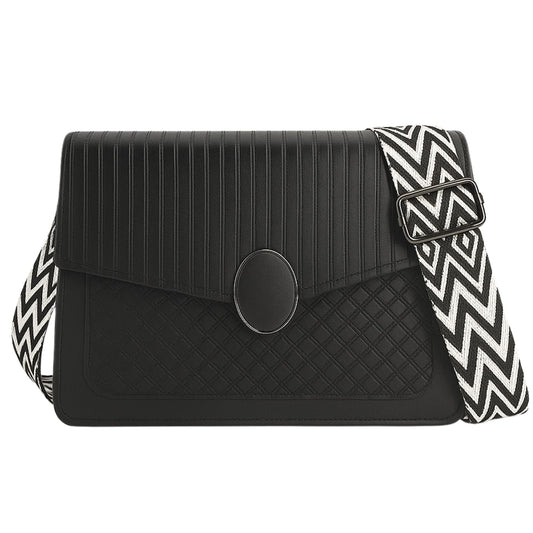 ITALISH Sling Bag For Women Leather Crossbody Small Handbags For Women Girls With Strap (Black Guitar Strap)