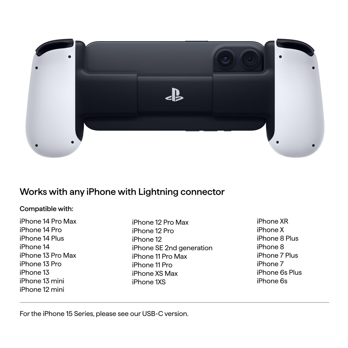 Backbone One Mobile Gaming Controller for iPhone (Lightning) - PlayStation Edition - 2nd Gen - Turn Your iPhone into a Gaming Console - Play Xbox, PlayStation & More (3 Months Apple Arcade Included)