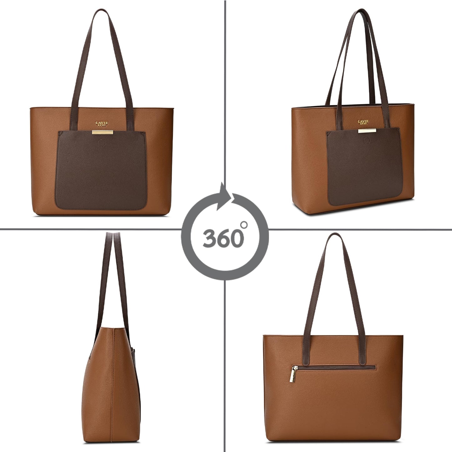 Lavie Luxe Women's Bliss25 Large Tote Bag | Tote Bag for Work | Ladies purse | Stylish Shoulder Bag | Gift for Women