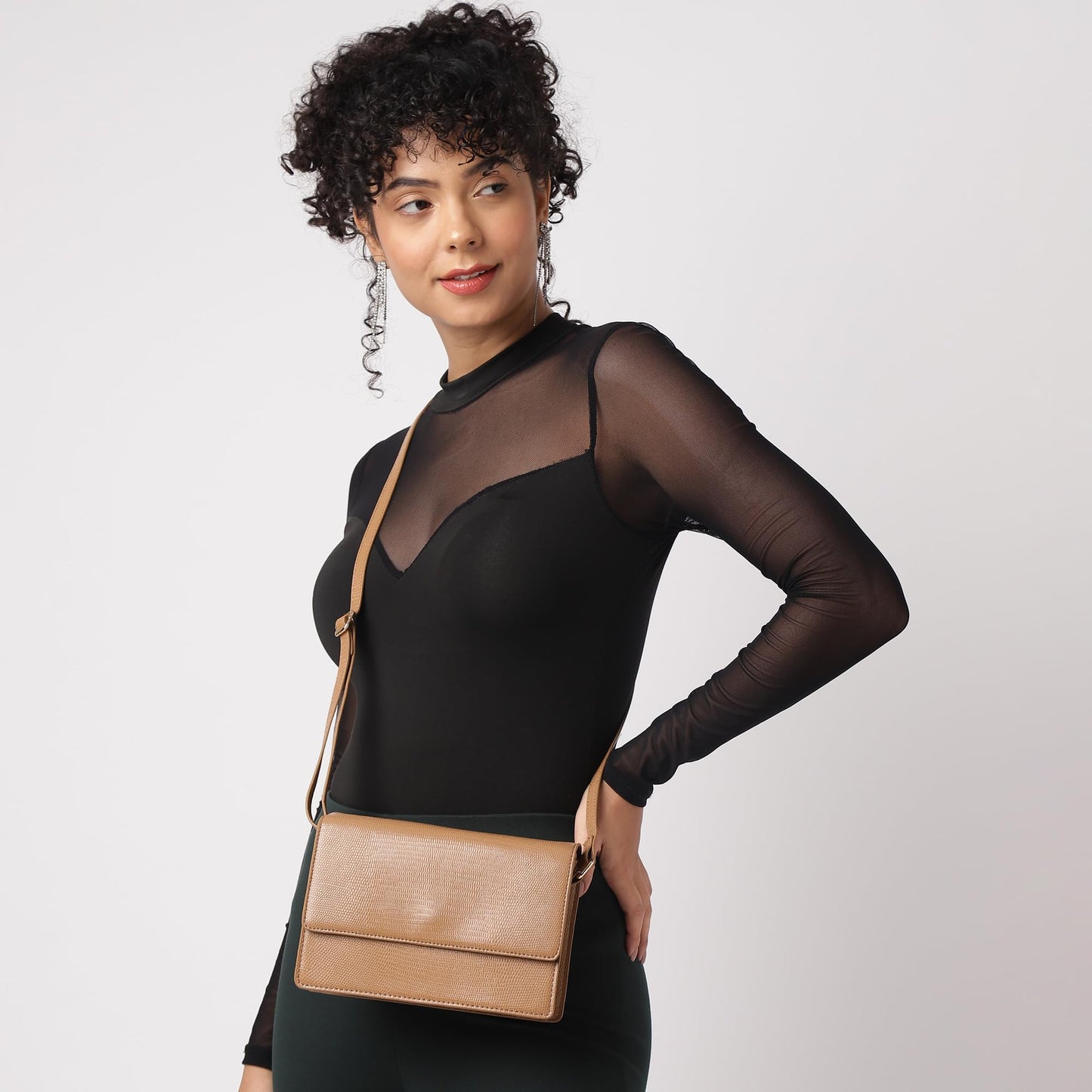 Fastrack Textured Sling Bag for Women, Girls and Ladies