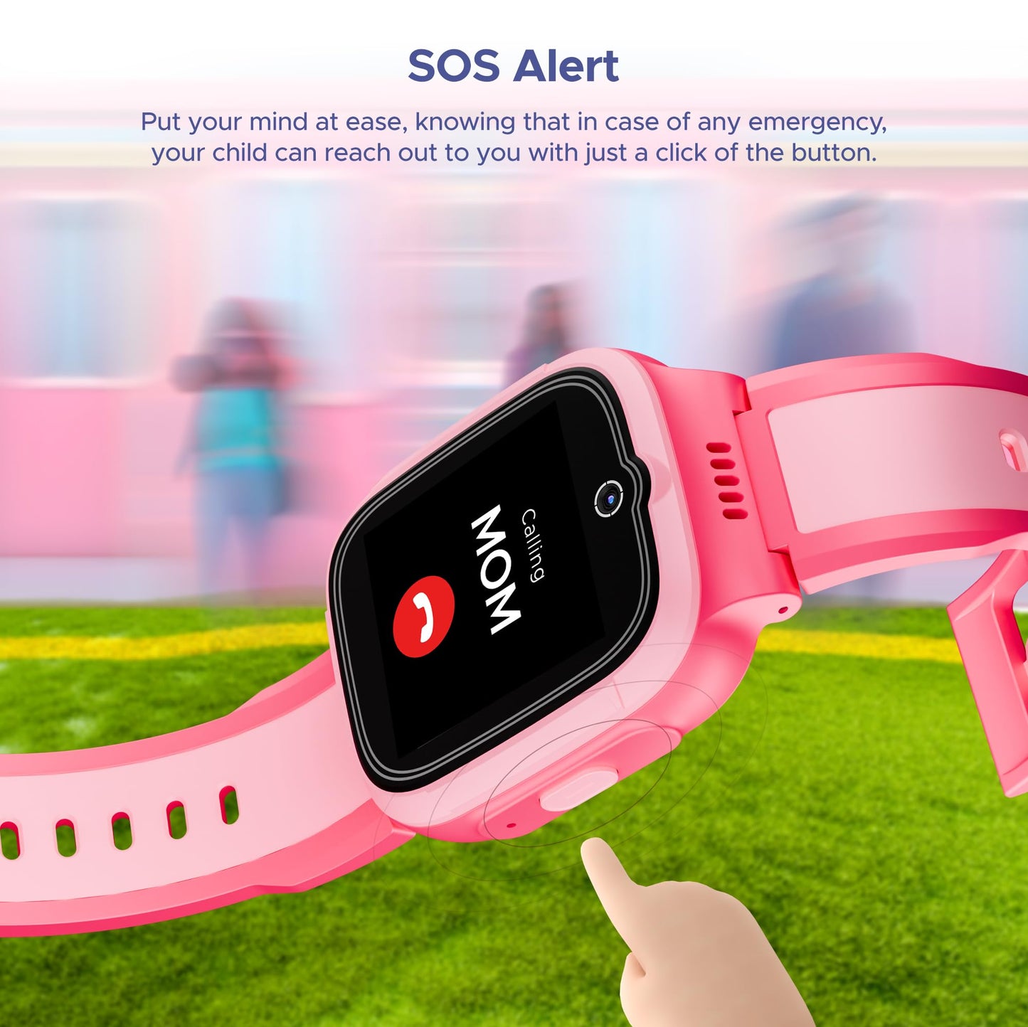 boAt Wanderer Smart Kids Watch w/ 2-Way Video & Voice Calls, SOS, Geo Fencing, Restrict Unknown Calls, Parental Controls,2MP Camera 1.43" (3.6 cm) HD Display Fitness Smart Watch (Candy Pink)