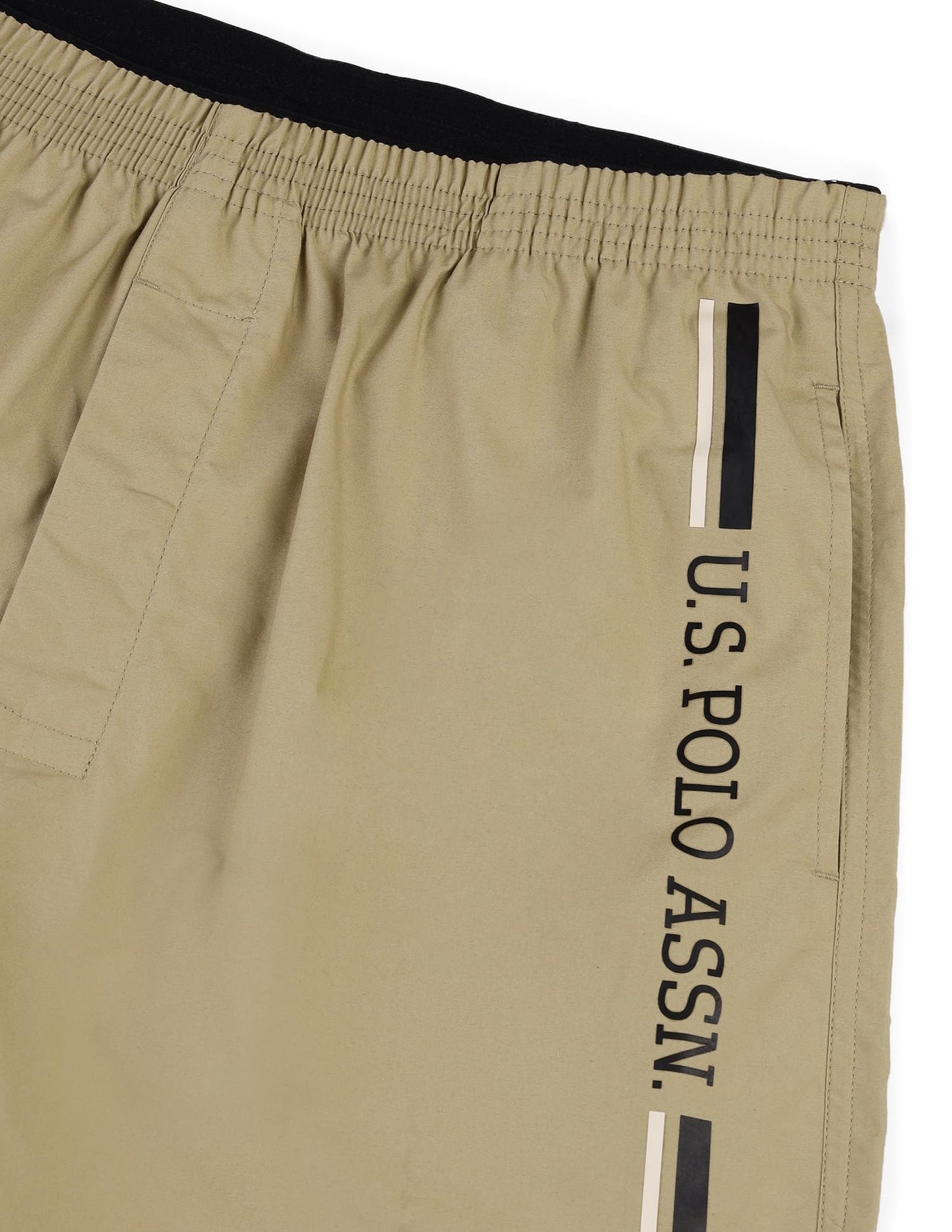 U.S. POLO ASSN. Men's Mid Rise Solid IYAX Shorts - Pack of 1(Beige M)
