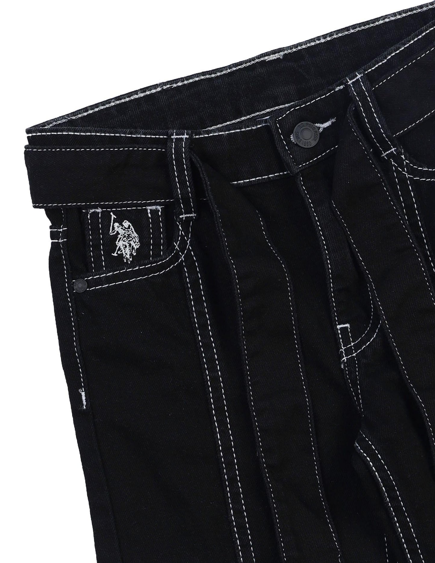 U.S. POLO ASSN. Girls Mid Rise Bootcut Jeans (UGJEN0197_Black_9-10Y)