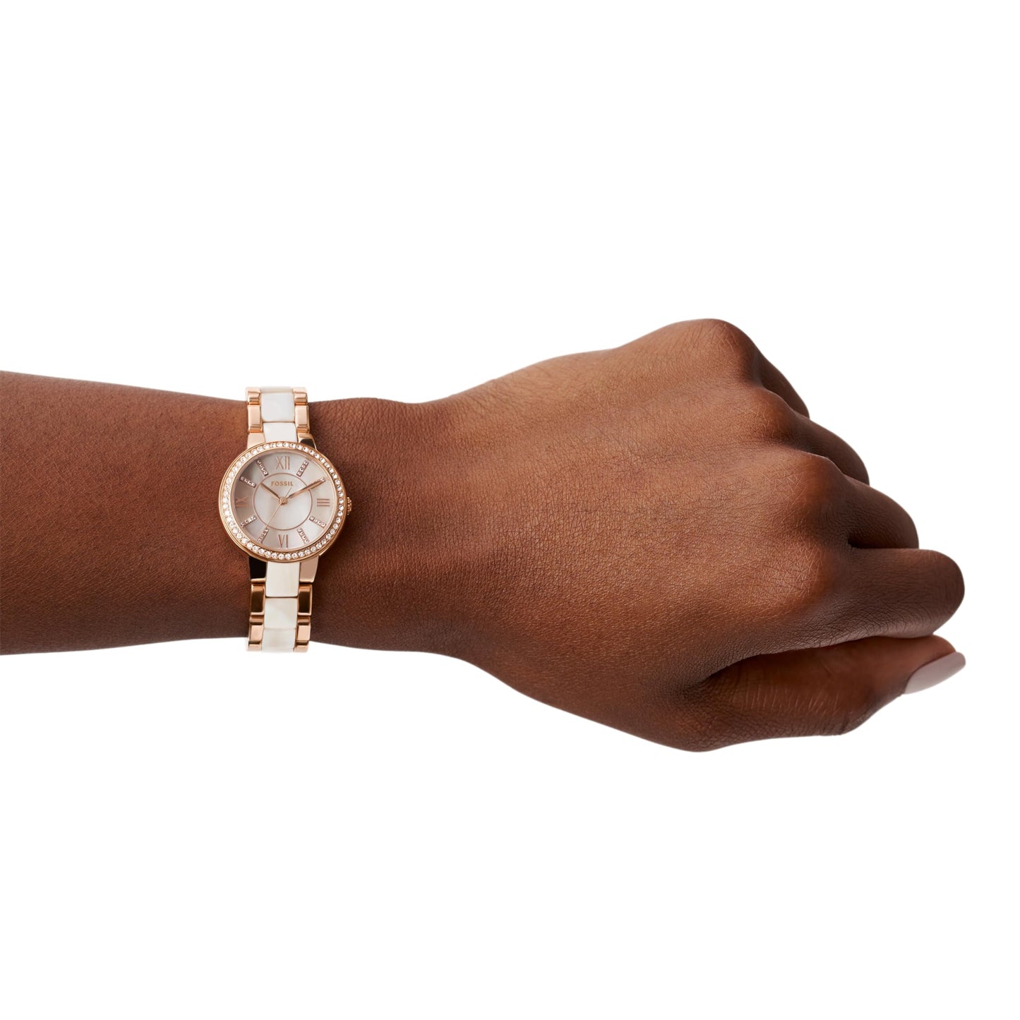 Fossil Women Leather Virginia Analog Mother of Pearl Dial Watch-Es3716, Band Color-Multicolor