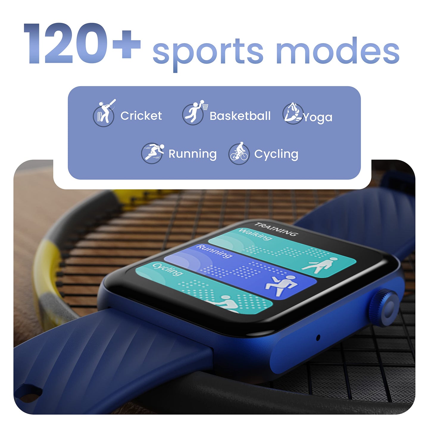 GOBOULT Drift Pro Smartwatch 1.78'' AMOLED HD Screen, BT Calling 5.1, 800 Nits Brightness, IP67, 150+ Watchfaces, 120+ Sports Modes, AI Voice Assistant, SpO2 Monitoring (Blue)