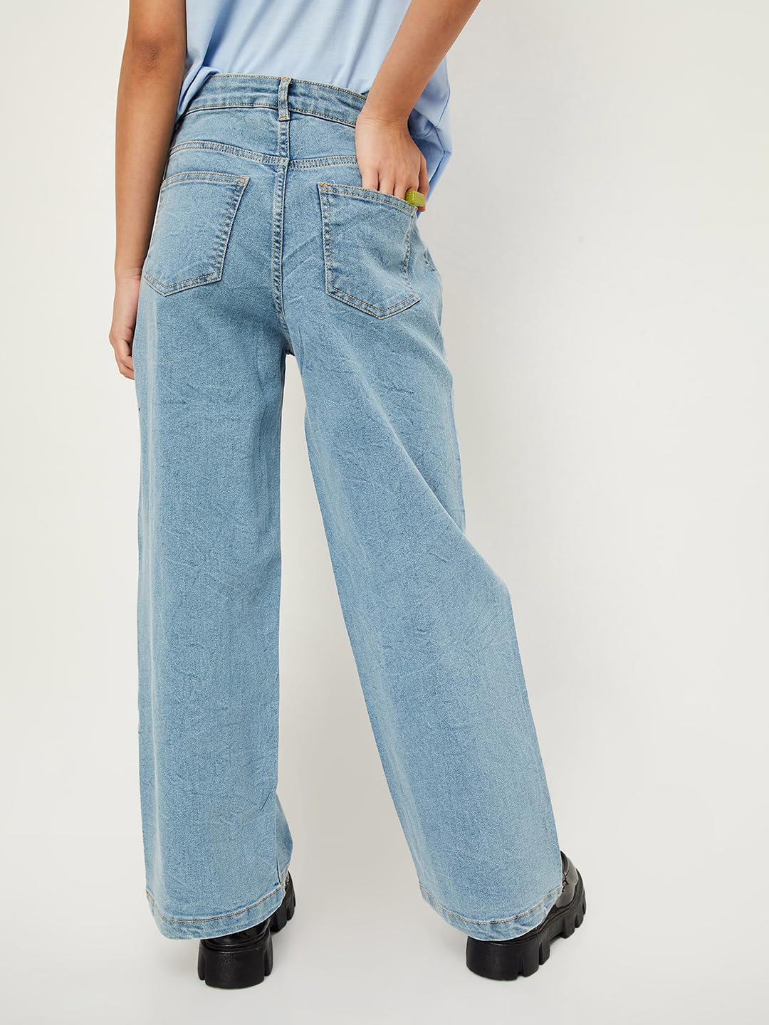 Max Girl's Relaxed Mid Rise Jeans (S24EFD12_Light Blue_8-9Y