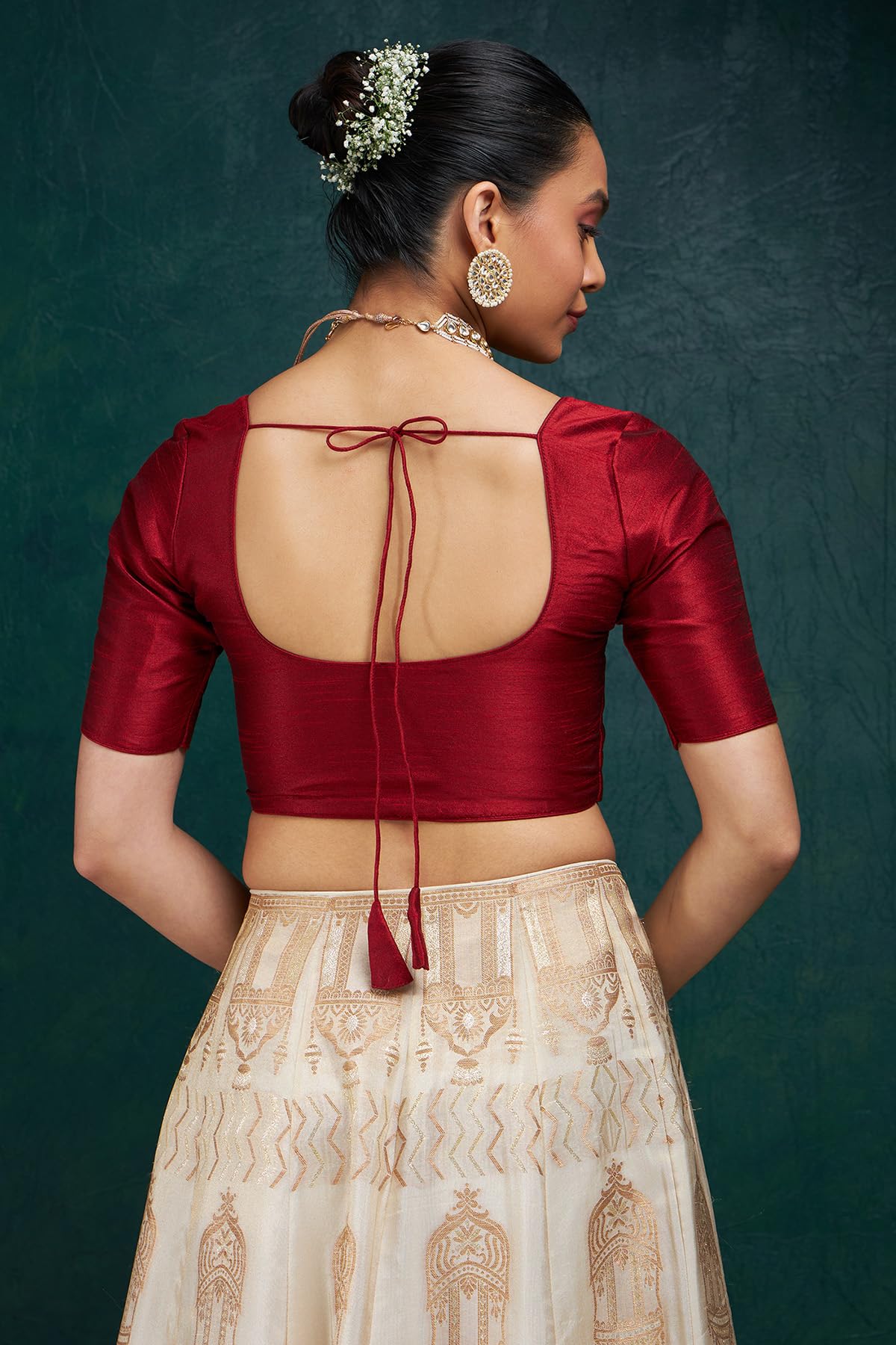 Soch Womens Maroon Art Silk Princessline Cut Padded Blouse