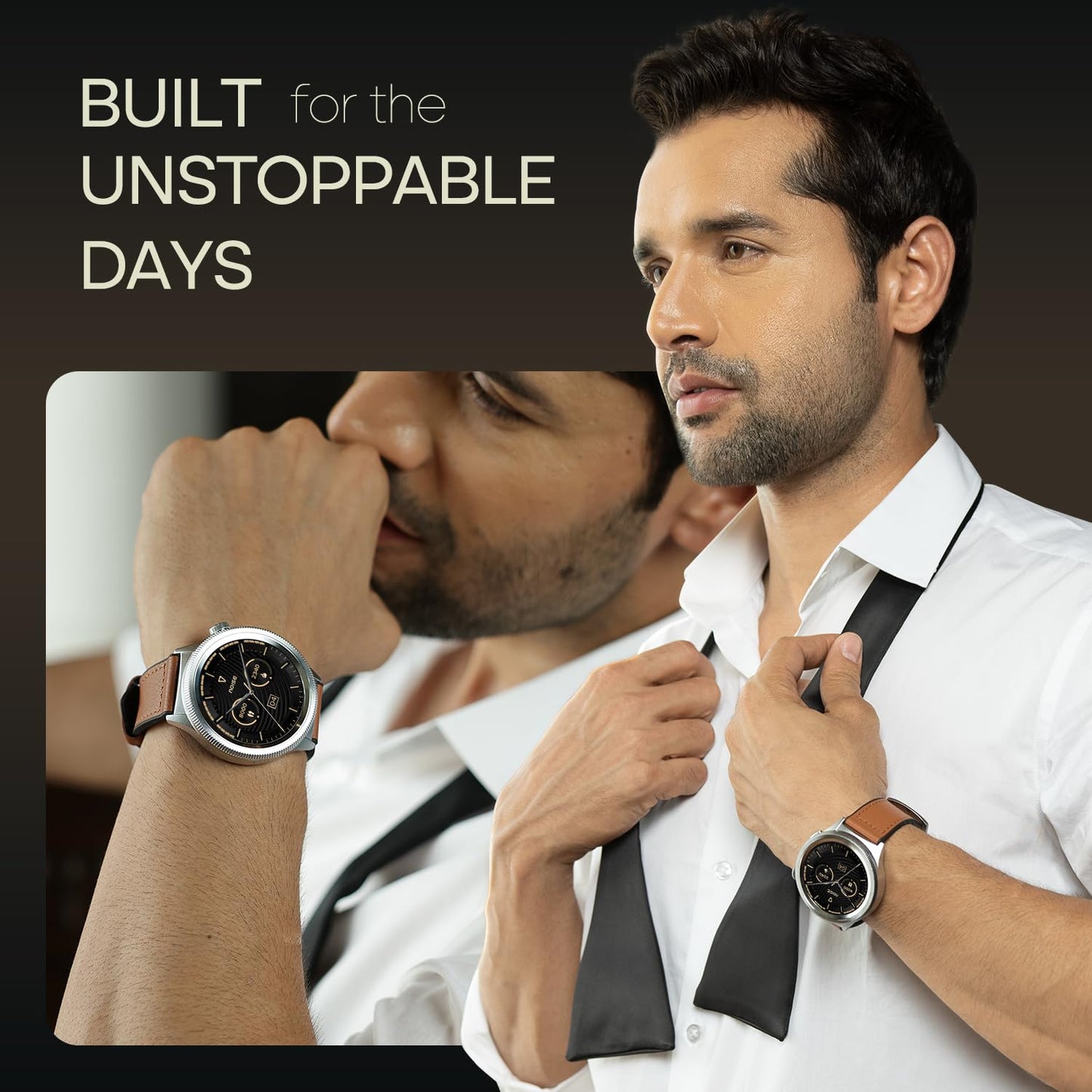 Noise Newly Launched Halo 2 Smartwatch 1.43" AMOLED, 1st Rotating Dial (Axe-cut Bezel Design), Stainless Steel Build, Menu Transition Animations Effects, BT Calling, Health Suite (Elite Black)