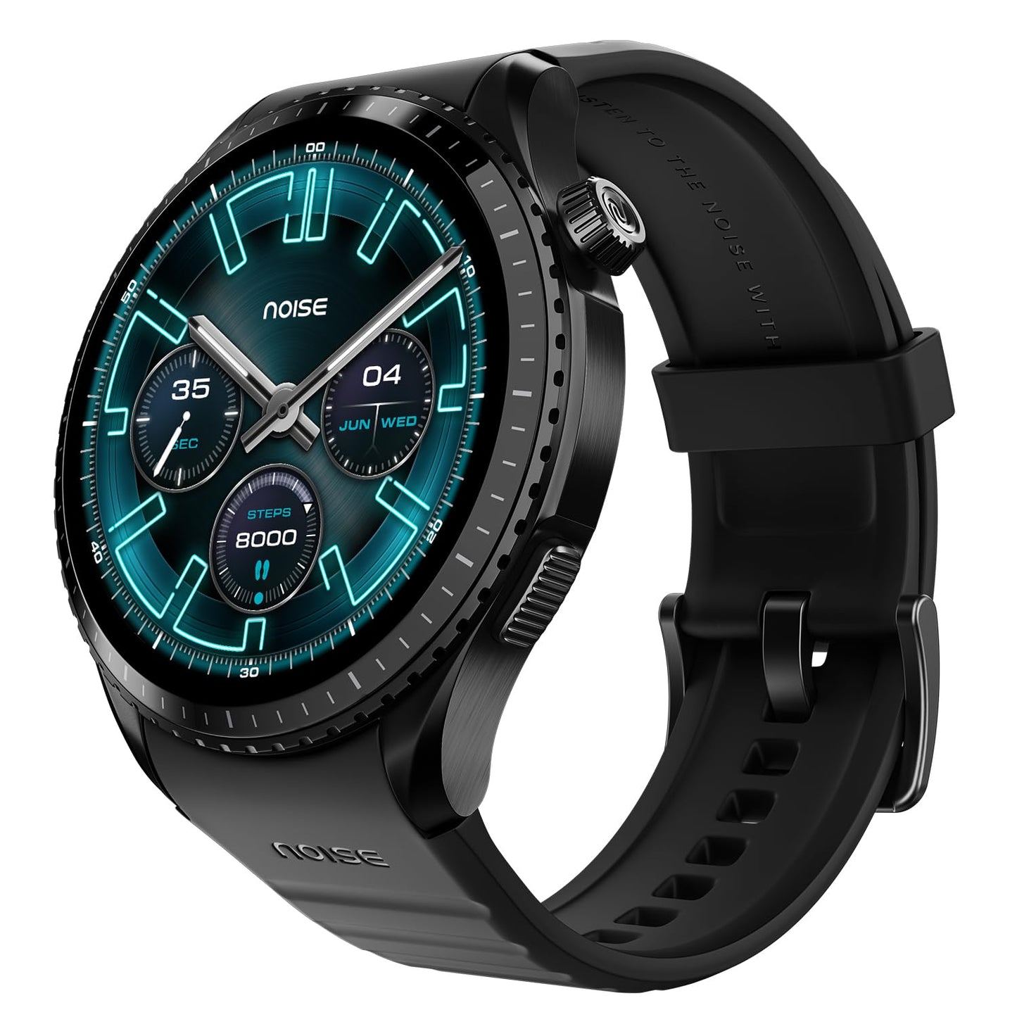 Noise Origin Smart Watch Smoothest UI Experience (New Nebula UI) & EN 1 Processor, 1.46” ApexVision AMOLED Display, Stainless Steel, Contour-Cut Design, Fitness Age, Fast Charging (Jet Black)