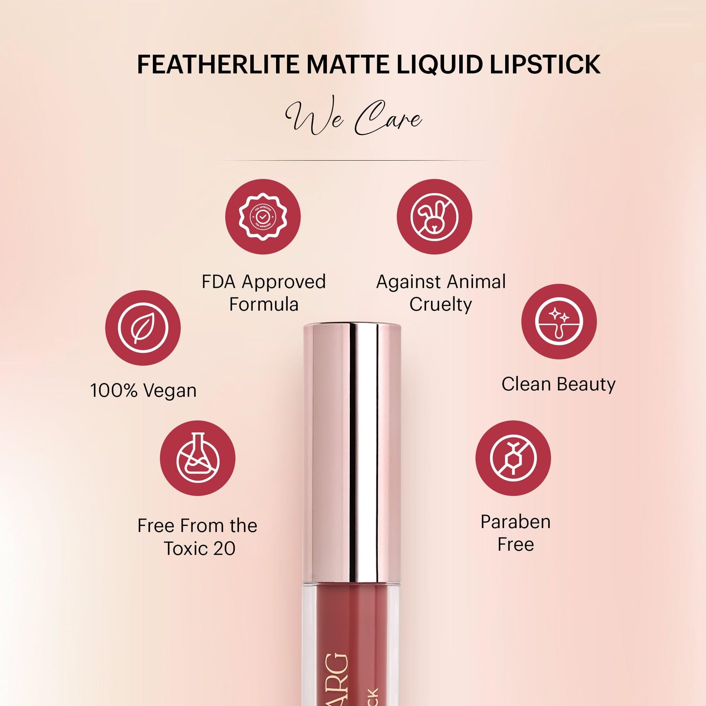 Parul Garg Beauty Featherlite Matte Liquid Lipstick | High-Pigment, Long-Wear & Non-Drying | Lightweight & Transfer-Proof | 100% Vegan & Clean Beauty (Passion, 2.5 ml)