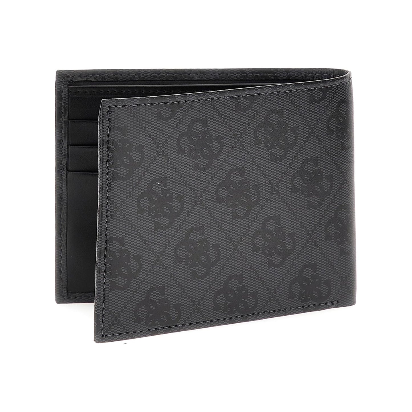 GUESS Mito Black Printed Flat Bi-Fold Wallet