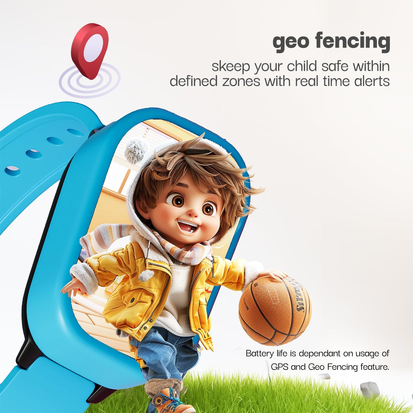 Vibez Smart Watch for Kids – SIM Card, 4G Voice Calling, GPS Location Tracker, Voice Chat, Video Call, Geo-Fencing, SOS Emergency, Health Monitoring Baby Smartwatch & Parental Control (Miracle, Blue)