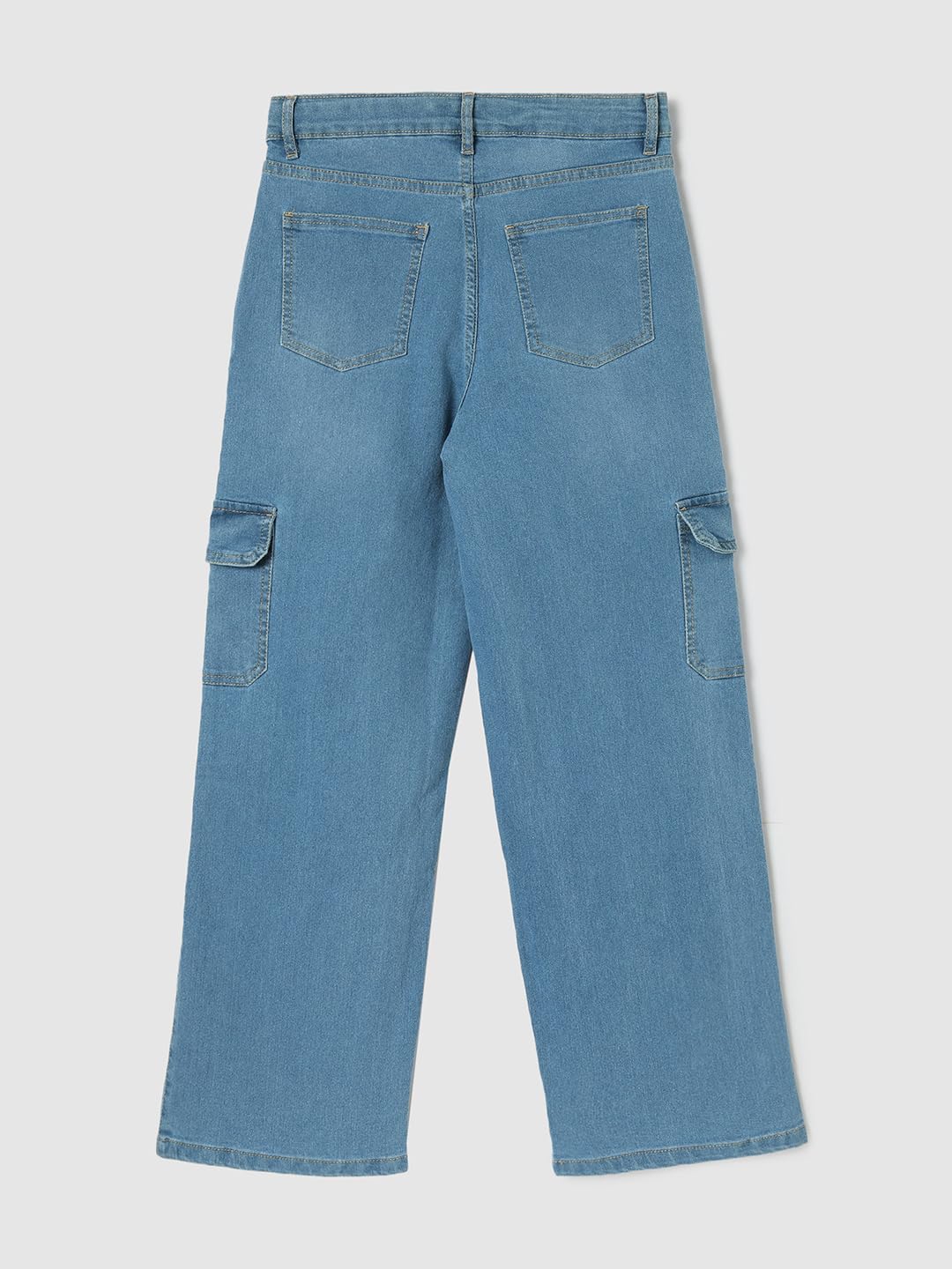 Max Girl's Regular Mid Rise Jeans (P24EFD01A_Light Blue, 14-16 Years